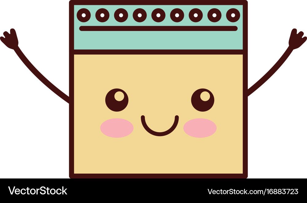 Notebook sheet kawaii character vector image