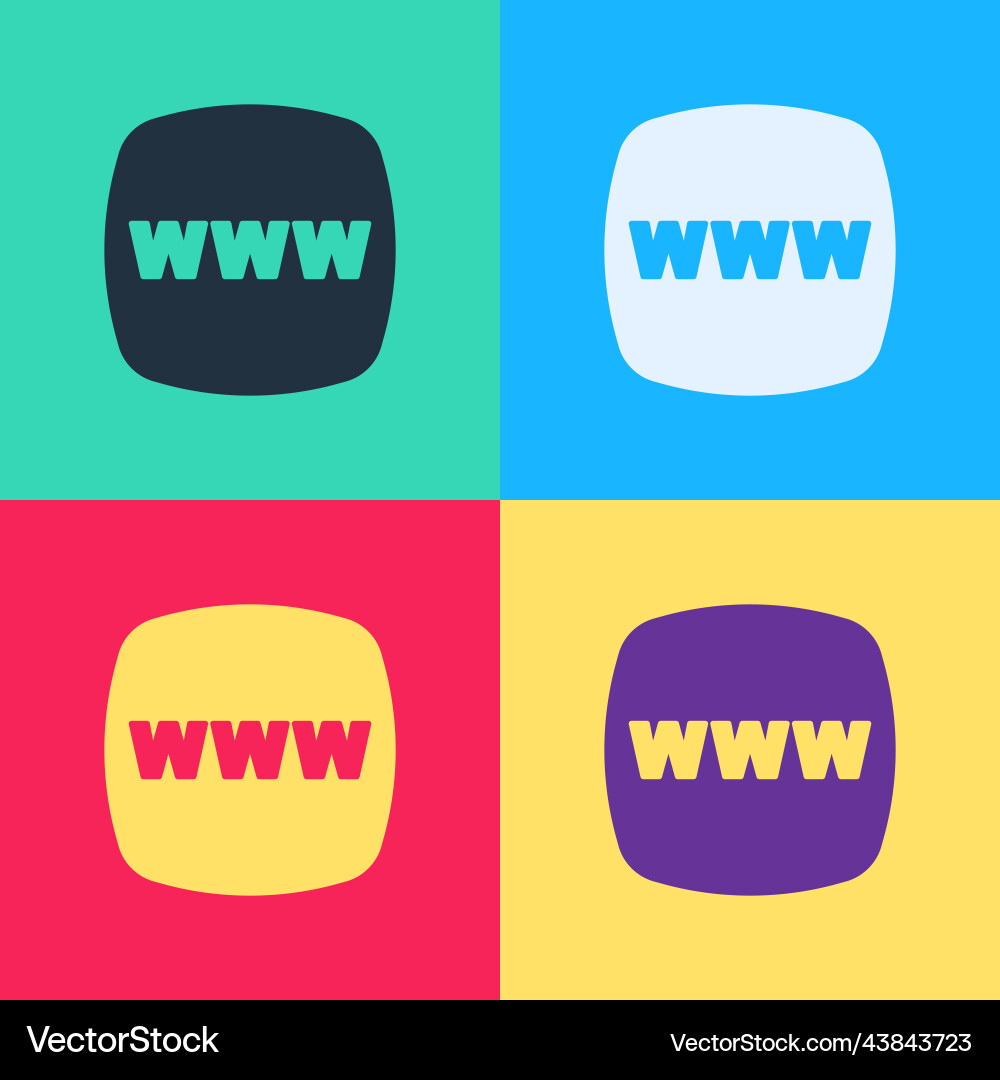 Pop art website template icon isolated on color vector image
