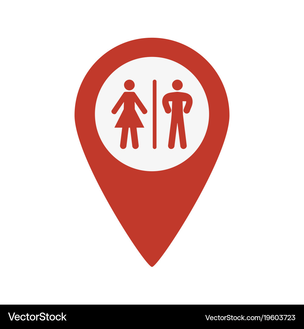 Restroom map pointer icon Vector Image