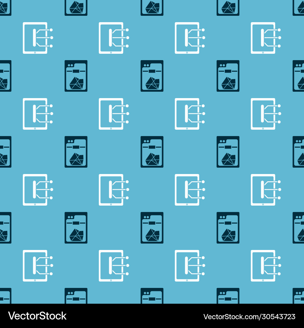 Set 3d printer and tablet on seamless pattern Set 3d printer and tablet on seamless pattern vector image