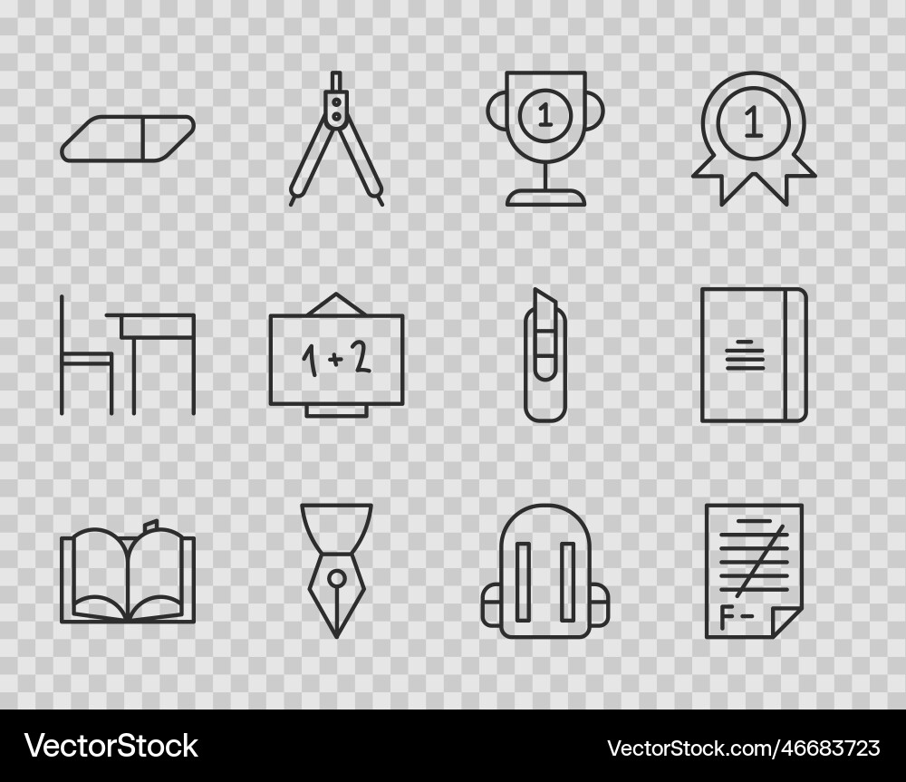 Set line open book exam paper with incorrect Set line open book exam paper with incorrect Vector Image