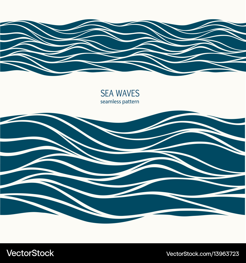 Stylized Blue Wave Pattern Royalty Free Vector Image