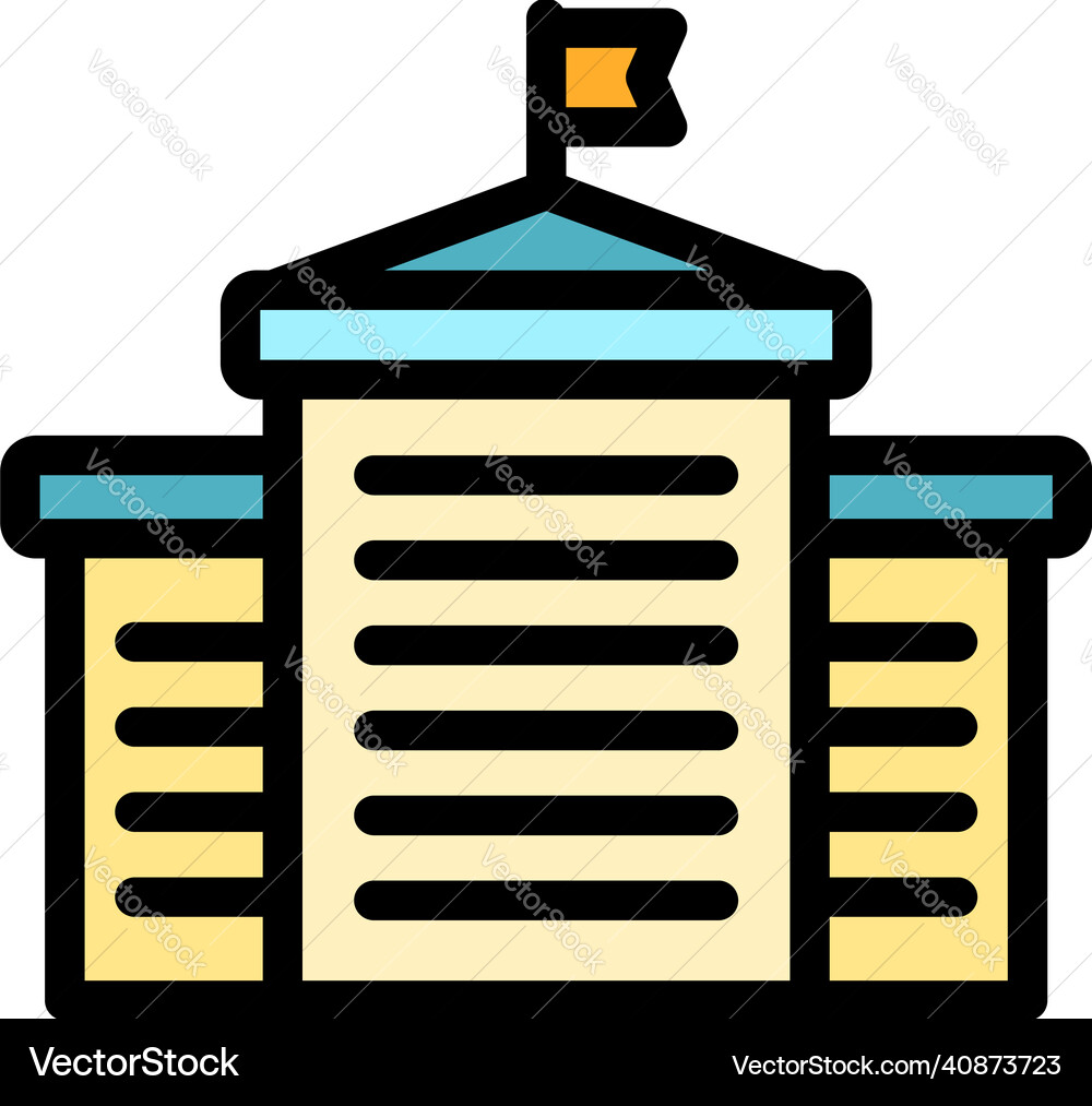 University building icon color outline University building icon color outline vector image