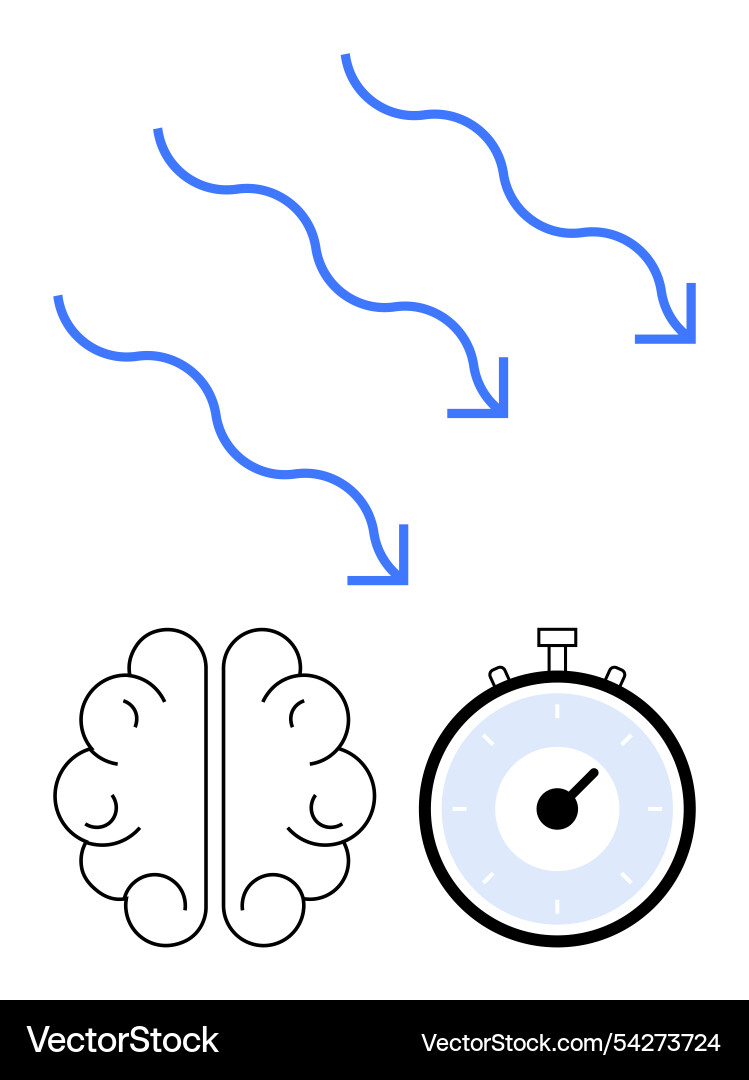 Abstract elements representing brain function Vector Image