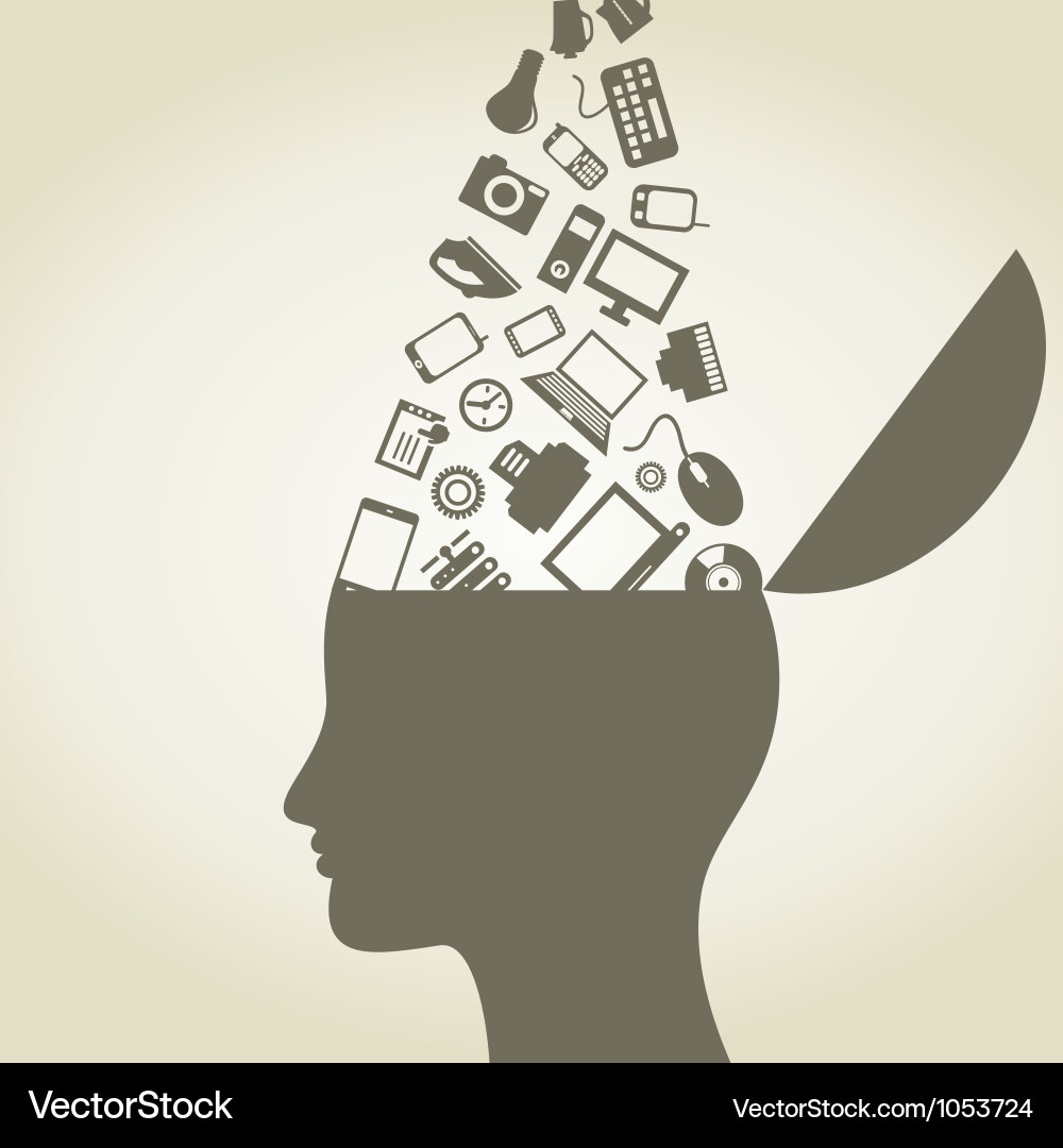 Abstract Head with Idea Concepts vector image