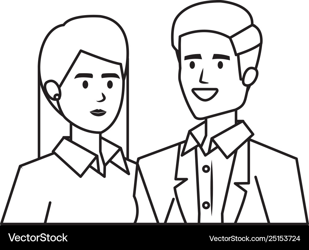 Business couple avatars characters Business couple avatars characters vector image