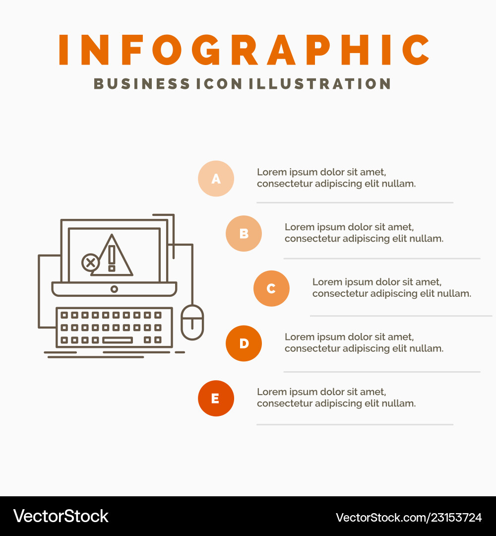 Computer crash error failure system infographics Vector Image