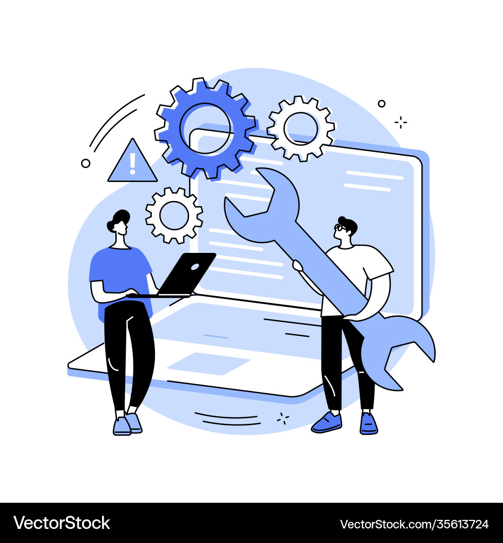 Computer troubleshooting abstract concept Computer troubleshooting abstract concept vector image