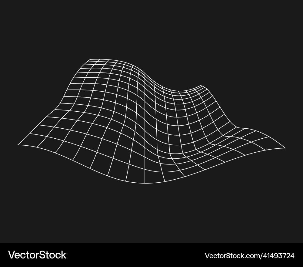 Cyber distorted grid retro punk design element Vector Image