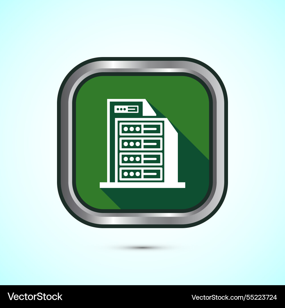 Data center icon design computer server Data center icon design computer server vector image