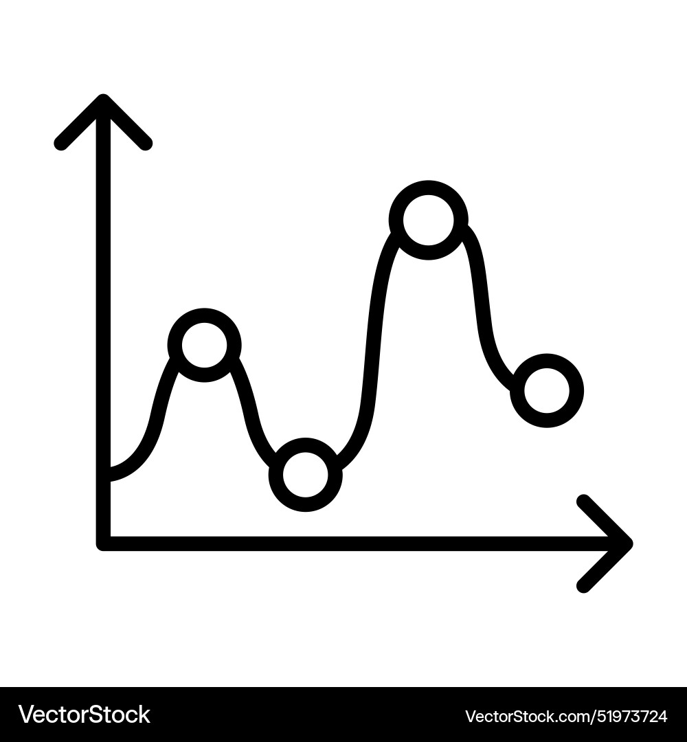 Data graph diagram chart icon in thin line style Vector Image
