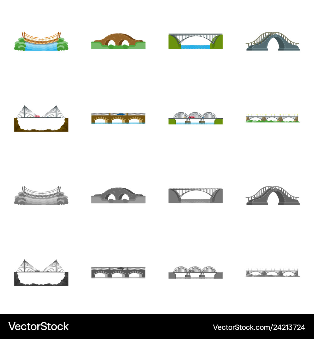 Design of connection and symbol set vector image
