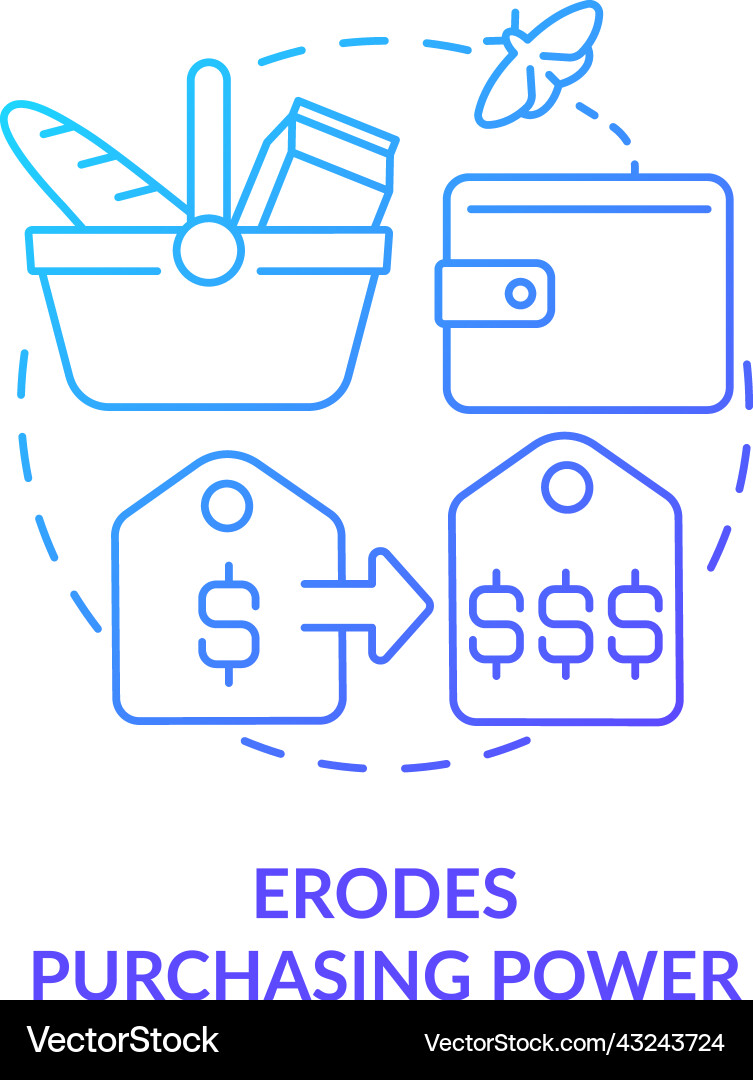 Erods Kaufkraft blau Gradienten-Konzept Icon Erods Kaufkraft blau Gradienten-Konzept Icon vektorbild