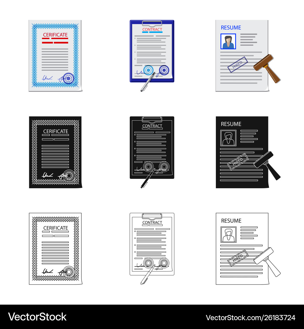 Form and document symbol Form and document symbol vector image