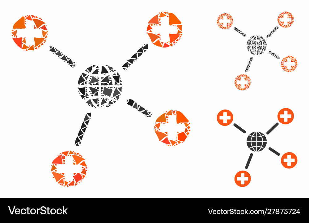 Global medical links composition icon humpy Vector Image
