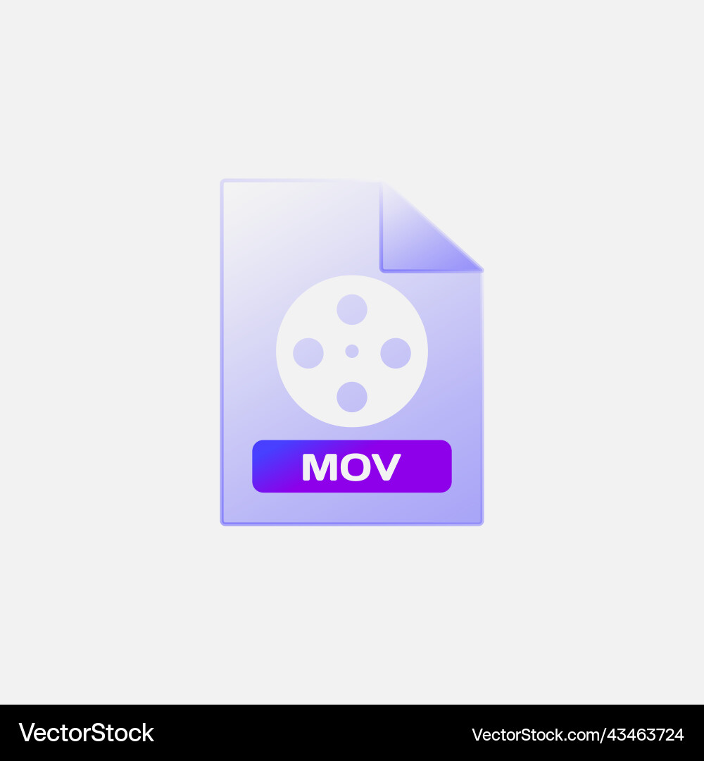 Gradient glass morphism movie icon design Vector Image