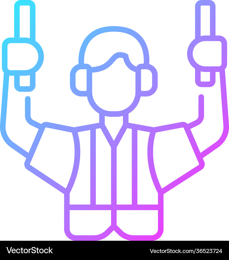 Ground handling gradient linear icon Ground handling gradient linear icon vector image
