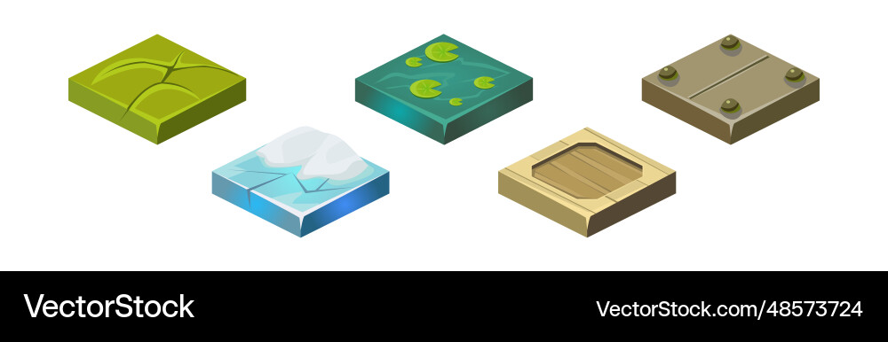 Ground textures game surface and platform square Ground textures game surface and platform square vector image