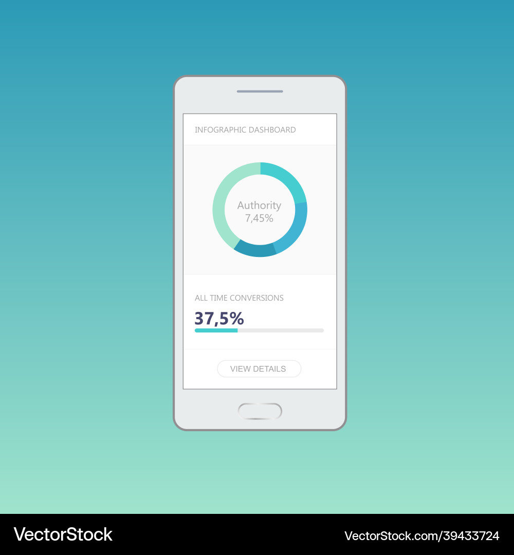Mobile app design processing and analysis of data Mobile app design processing and analysis of data vector image
