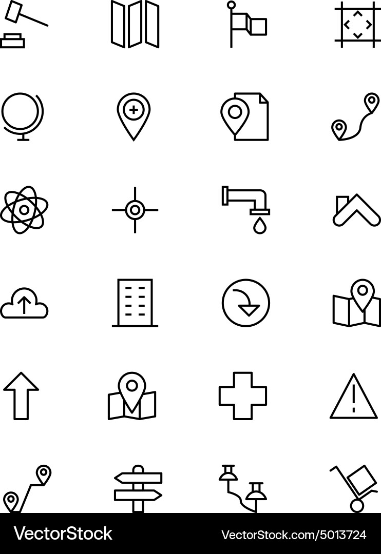 Navigation & Map Icons vector image