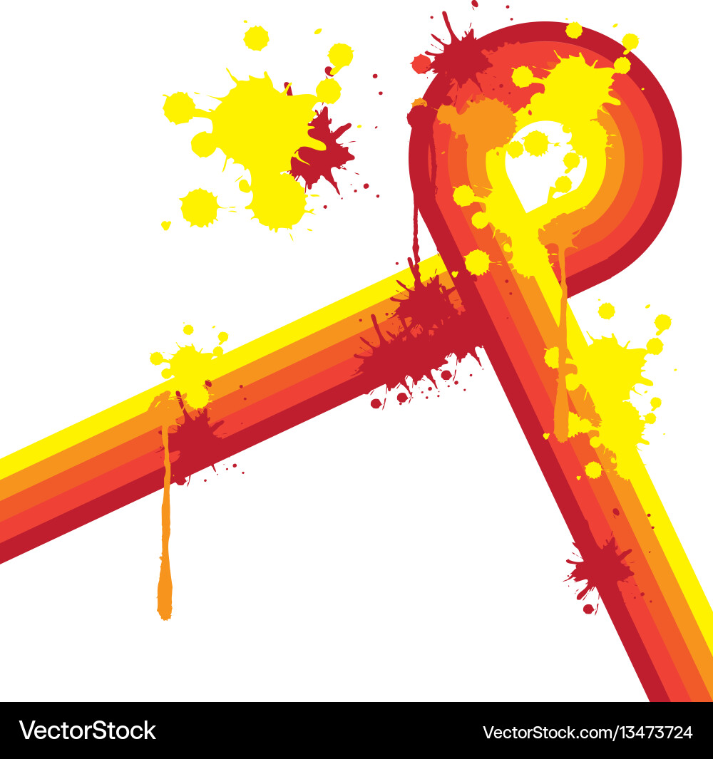 Orange abstract retro curved lines with splash Vector Image