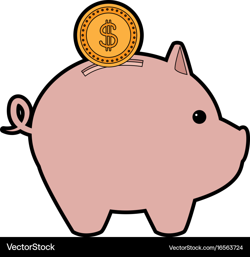 Piggy bank with coin saving or accumulation Vector Image