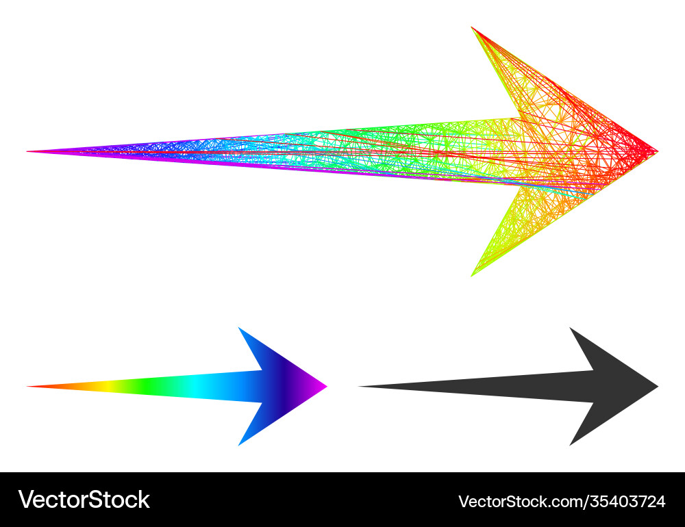 Rainbow network gradient arrow right icon Rainbow network gradient arrow right icon vector image