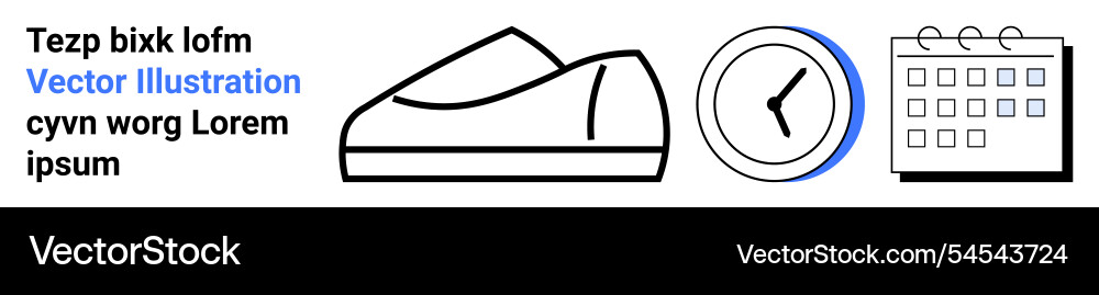 Running shoe clock and calendar elements Running shoe clock and calendar elements vector image