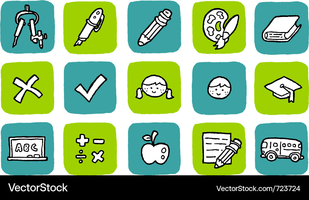 School Stationery Set Vector Image