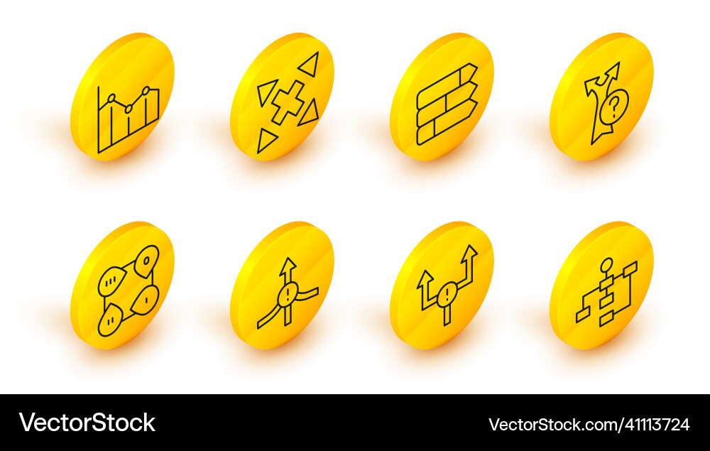 Set line hierarchy organogram chart arrow Set line hierarchy organogram chart arrow vector image