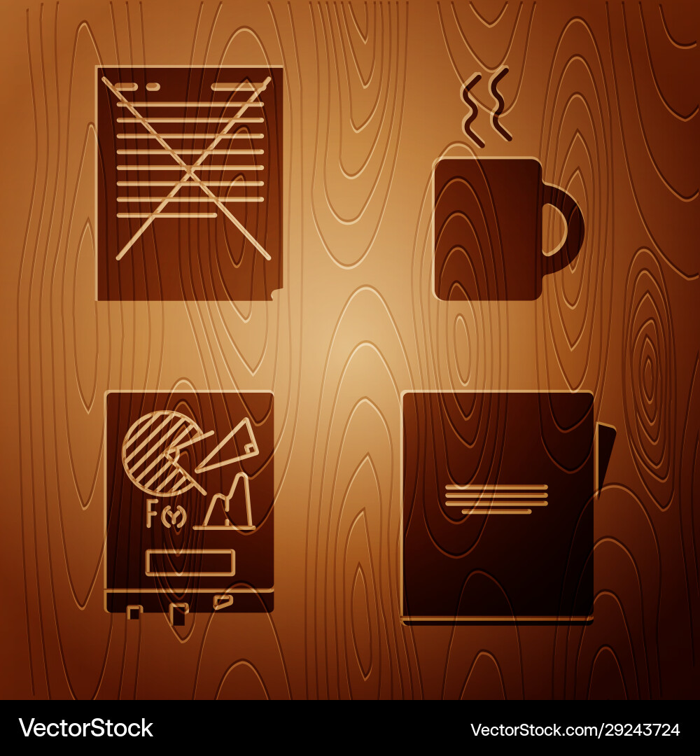Set notebook exam paper with incorrect answers Vector Image