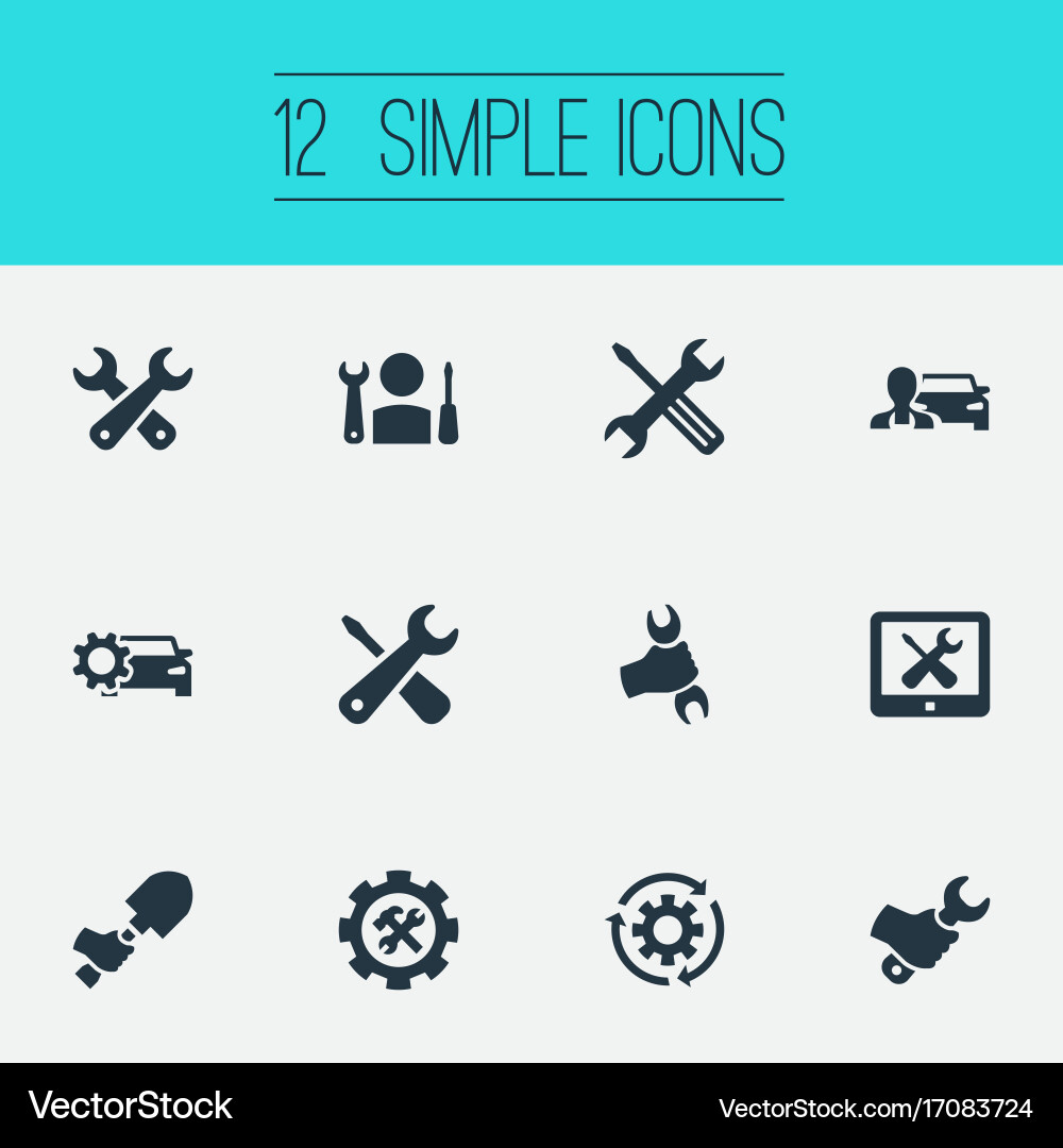 Set of simple fixing icons vector image
