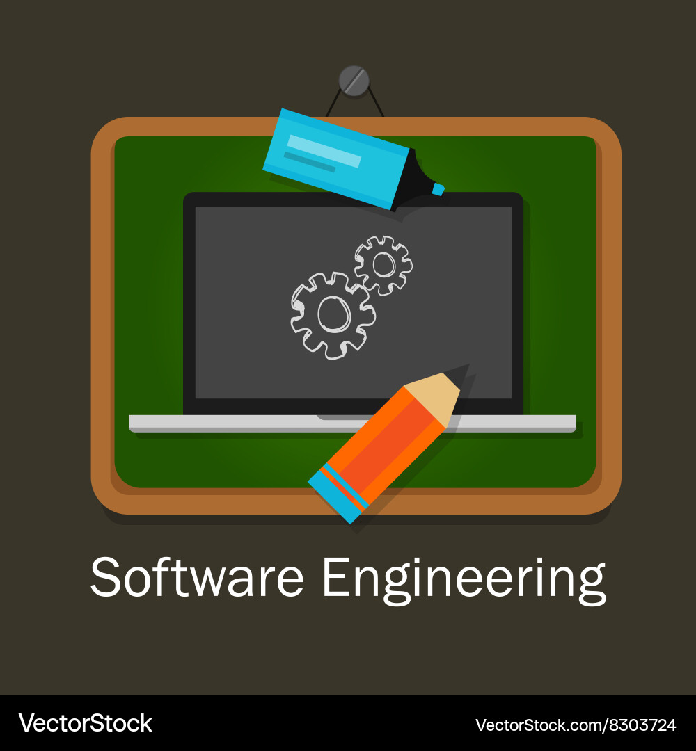 Software engineering computer gear development vector image