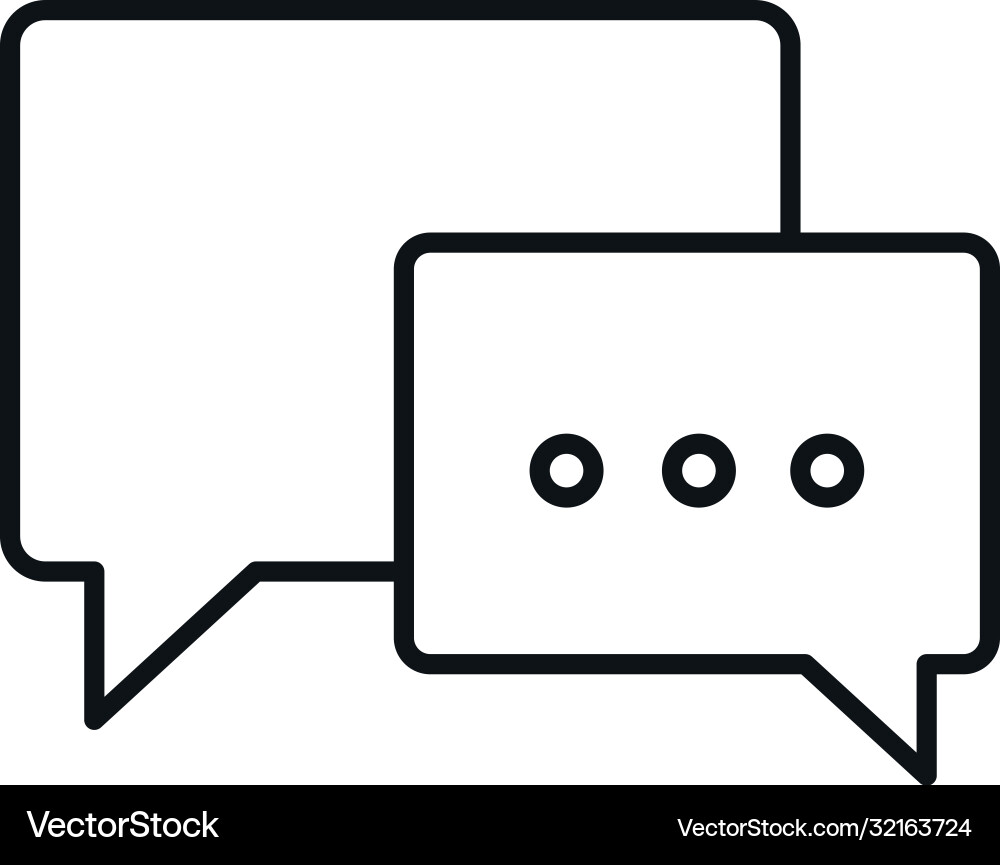 Speech bubble sms message chat communication line vector image