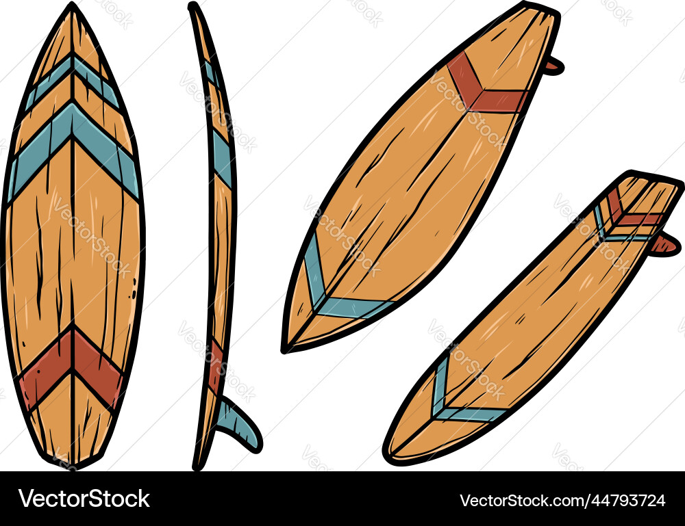 Surfing board design element for poster emblem vector image