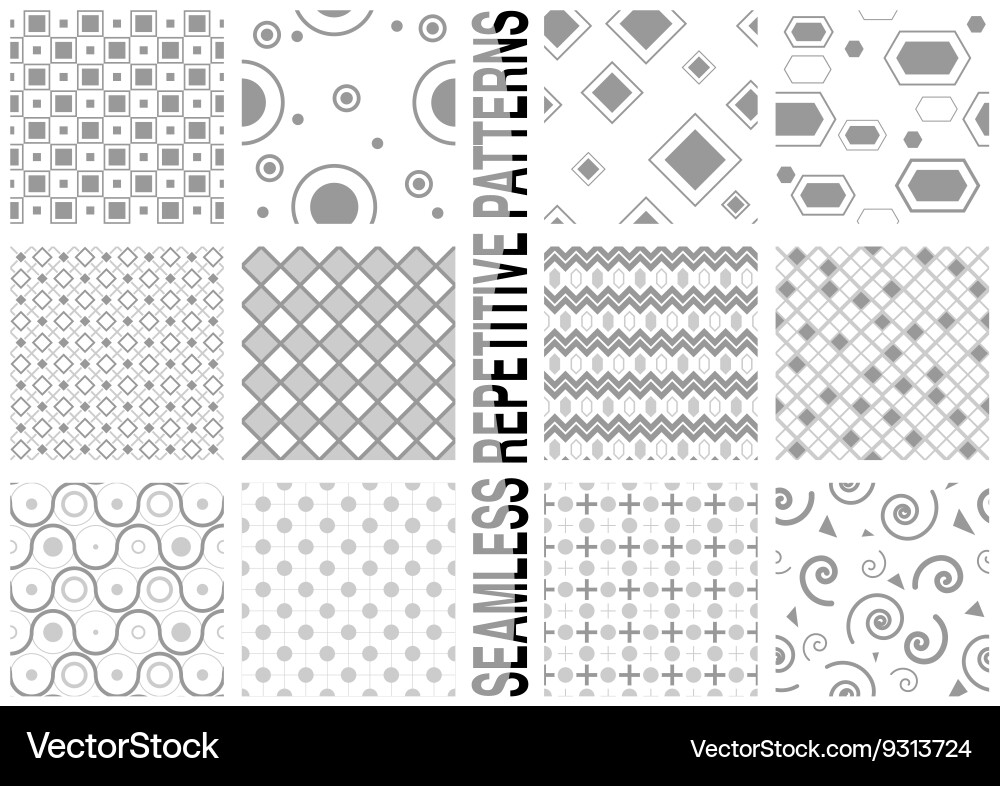 Twelve Repeating Patterns vector image