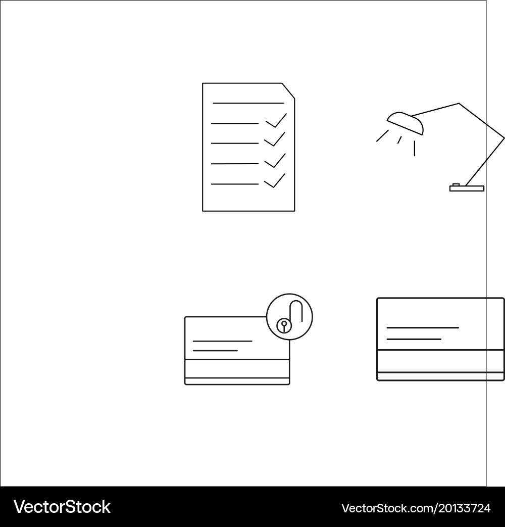 Web simple linear icon setsimple outline icons vector image