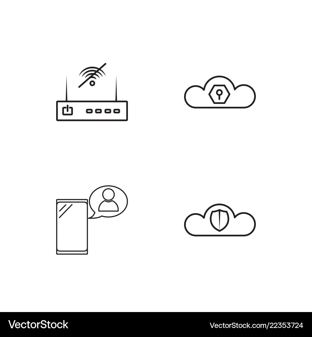 Web simple outlined icons set Web simple outlined icons set vector image