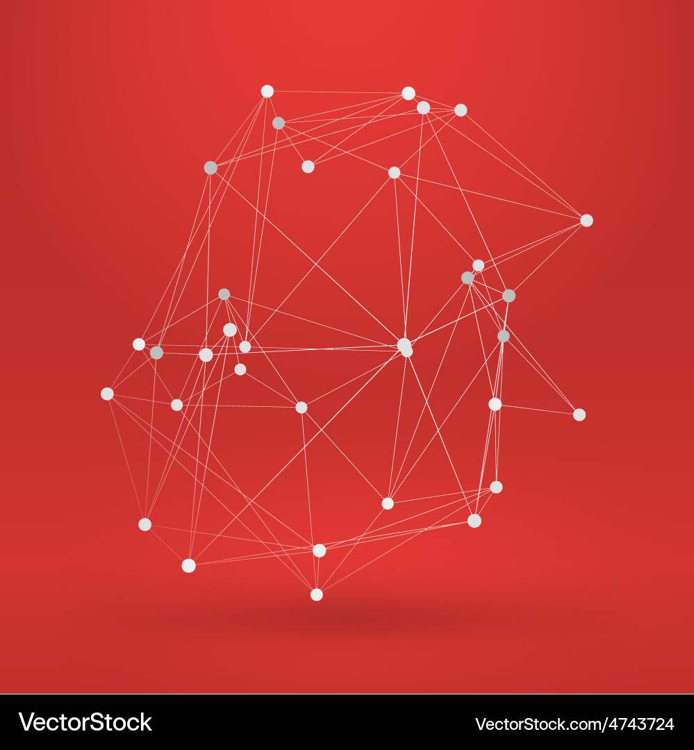 Wireframe polygonal element abstract 3d object vector image