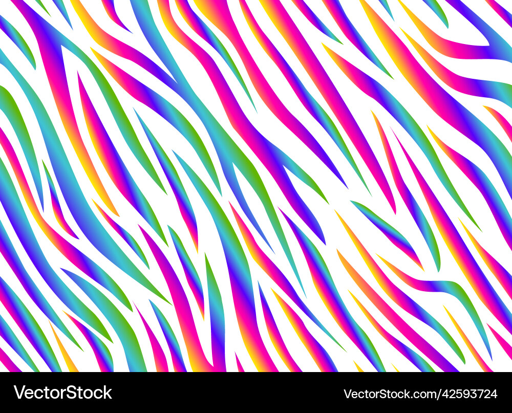 Zebra rainbow abstract seamless pattern colorful Zebra rainbow abstract seamless pattern colorful vector image