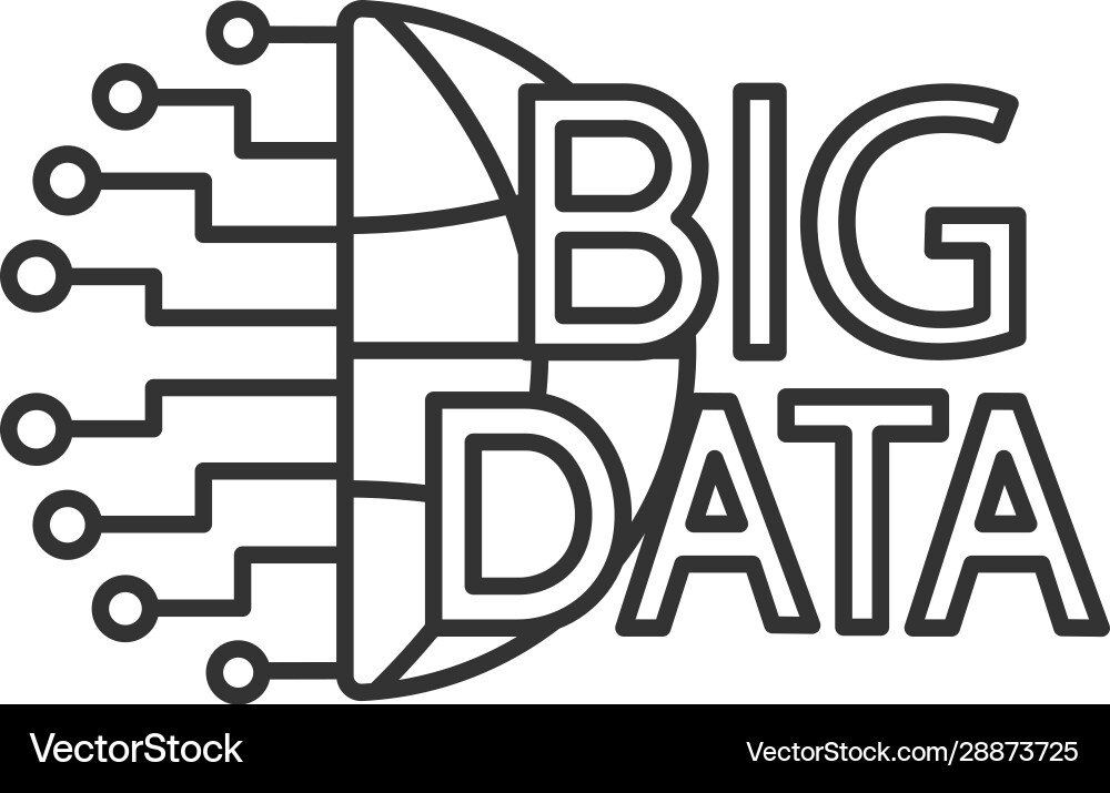 Big data linear icon Big data linear icon vector image