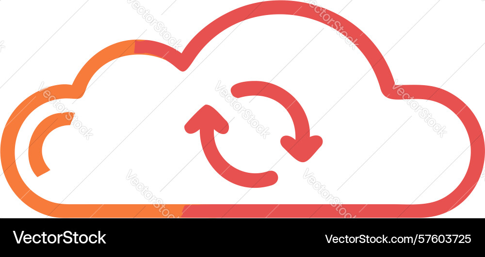 Cloud data sync icon design generative ai vector image