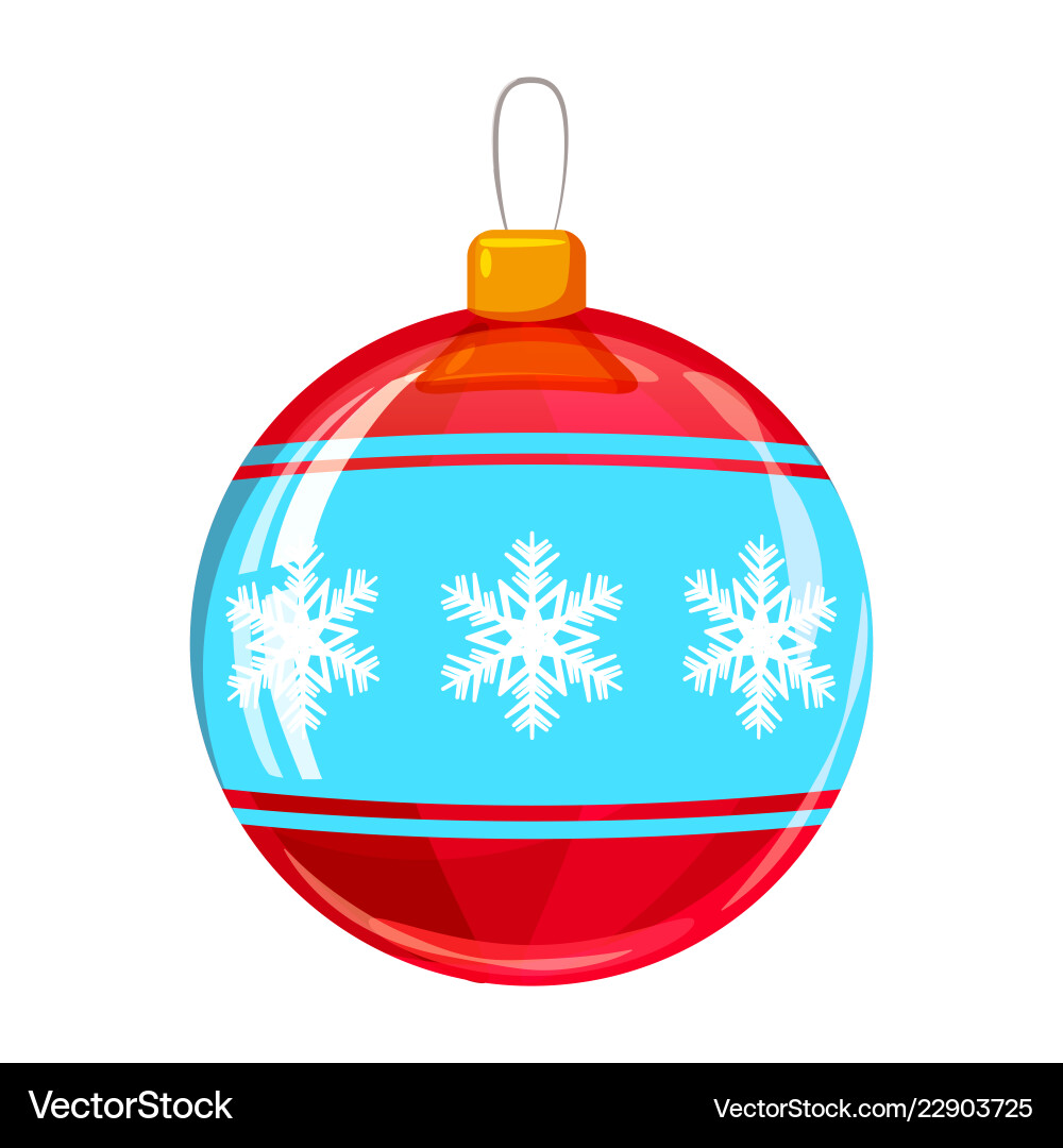 Colour decorated christmas ball isolated Colour decorated christmas ball isolated vector image