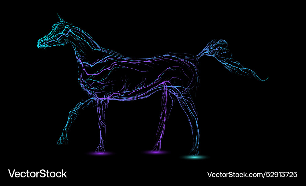 Composition of a horse standing in profile Composition of a horse standing in profile vector image
