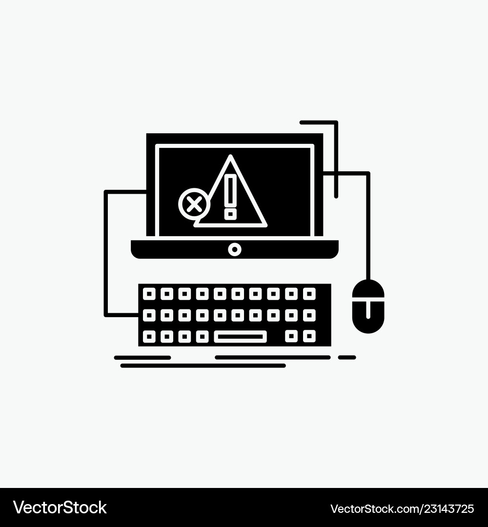 Computer crash error failure system glyph icon Computer crash error failure system glyph icon vector image