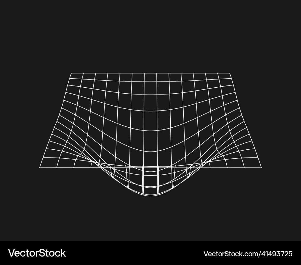 Cyber distorted grid retro punk design element vector image