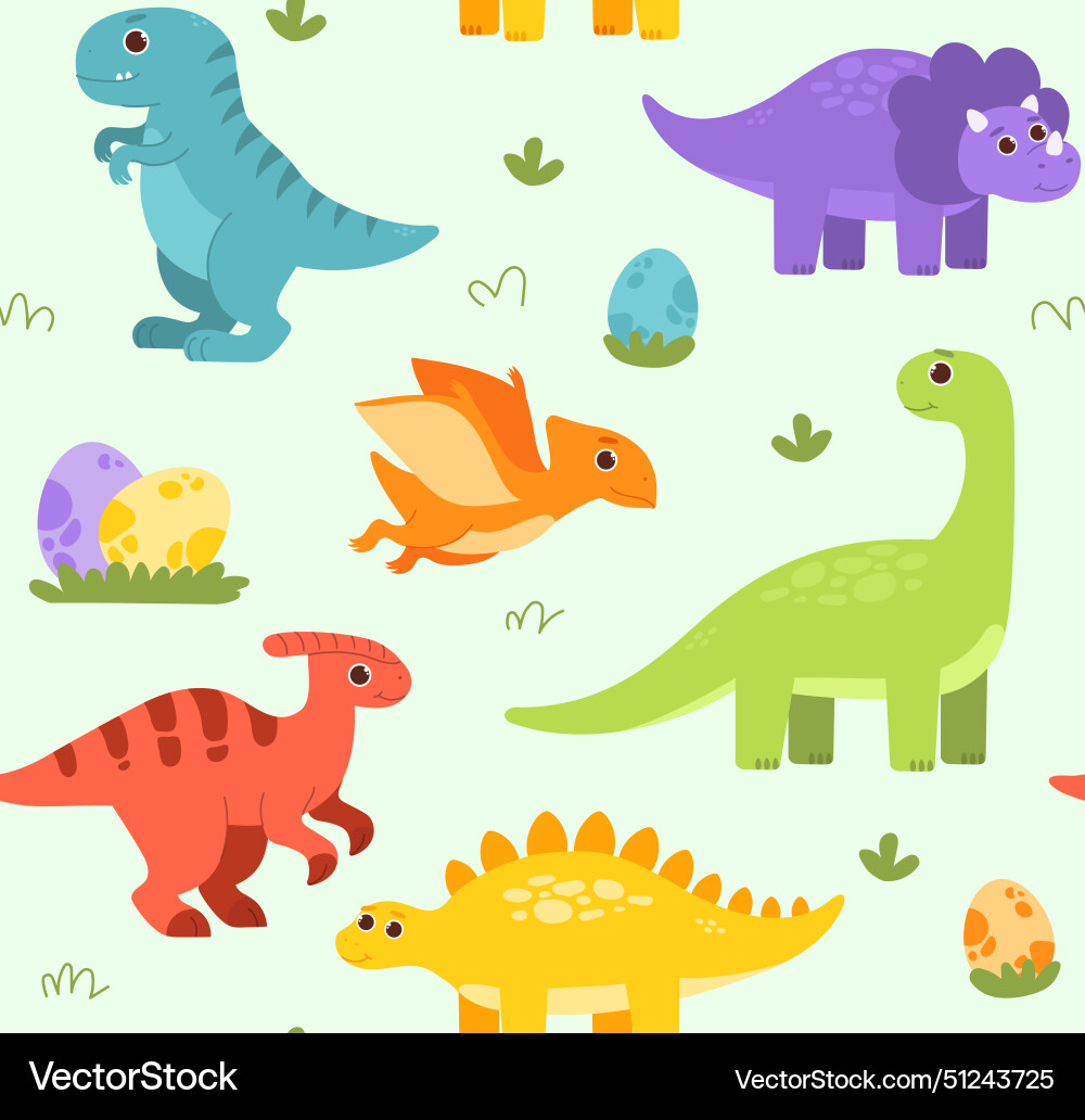 Dino Nahtlose Muster Dino Nahtlose Muster vektorbild