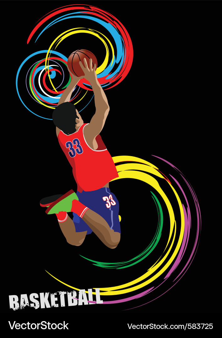 Dynamic Basketball Silhouettes Vector Image