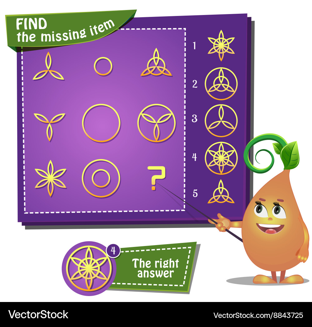 Find the missing part 2 Vector Image