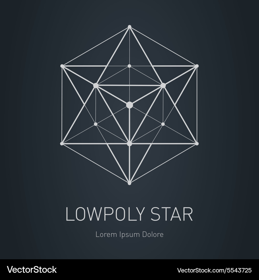 Geometric Polygonal Star Logo Vector Image